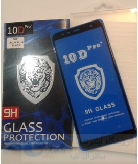 محافظ صفحه ضدخش و ضدضربه 5D شیشه ای (glass) گوشی سامسونگ مدل j4 plus جی 4 پلاس - (درجه یک)  - شفاف لبه های رنگی - مشکی و طلایی (j4 plus 2018 (j415